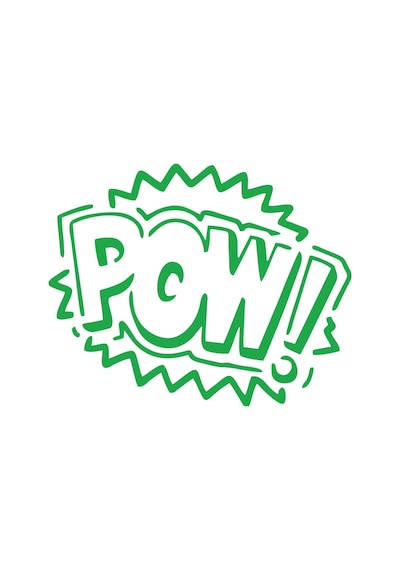 Pow Araba Sticker 17x17 Cm Yeşil