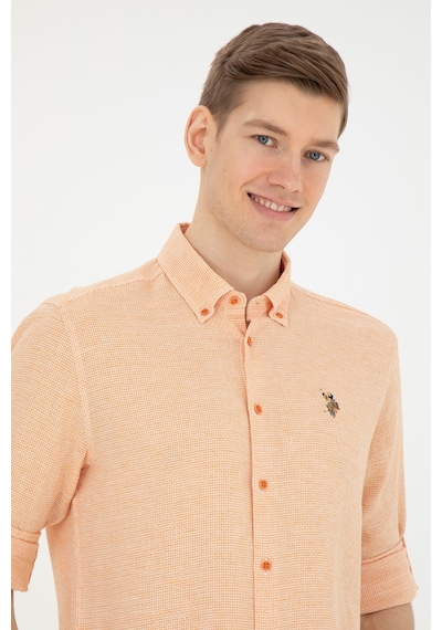 U.s. Polo Assn. Erkek Kiremit Gömlek Desenli 50283423-vr031 Kırmızı