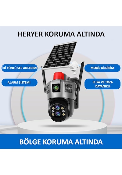 Ultimate Okam Pro 6020 128gb Solar Güneş Enerjili Gece Görüş İnsan Takibi 15mp 3 Lens 4g Akıllı Kamera