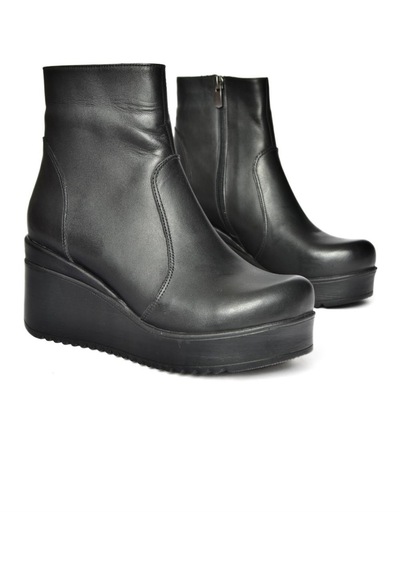 Fox Shoes R667930003 Siyah Hakiki Deri Kadın Bot Siyah