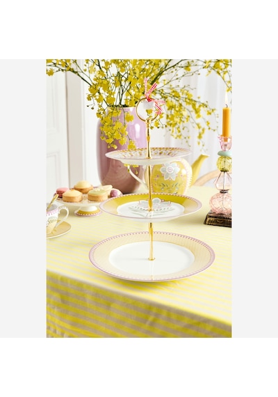 Sarı Porselen Kek Standı 26,5 Cm