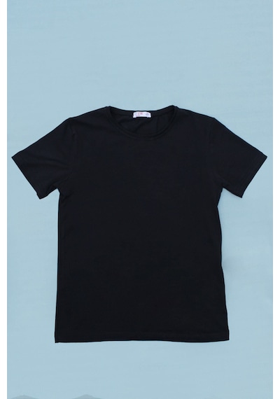 Fyk Kids Düz Model Farklı Renk Seçeneği Ile Unisex Çocuk Tişört Siyah