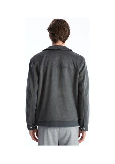 Lcw Vision Yeşil Slim Fit Gömlek Yaka Süet Erkek Ceket