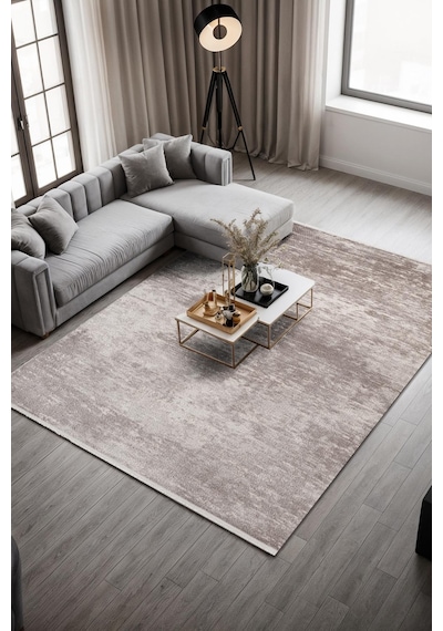 Noval Ct015a Bej Halı Modern Desen Pamuk Taban Akrilik Tozuaz Salon Yatak Odası Mutfak Halısı