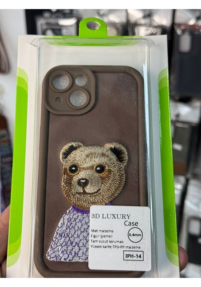Apple Uyumlu iPhone 14 3d Luxury Case Kedili Kılıf