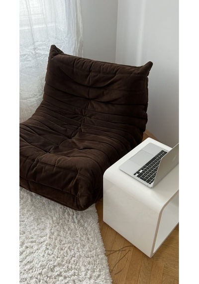 Edsy Puffer Relax Siyah Berjer Lacivert