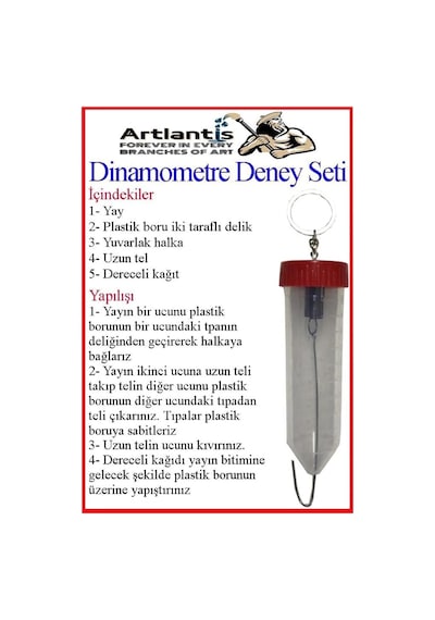 Dinamometre Deney Yapım Seti 1 Adet Deney Proje Tasarım Şırıngalı Basit Dinomometre Modeli Deney Malzemesi Okul S Genel