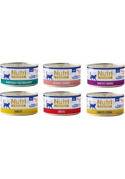 Nutri Feline 3 Çeşit Karma Tahılsız Yetişkin Kedi Konservesi 70 G X 6 Adet