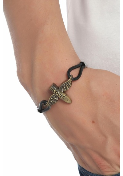 Tblk01180 Kanatlı Kurşun Unisex Bileklik 19 Cm 1101-1200 Çok Renkli