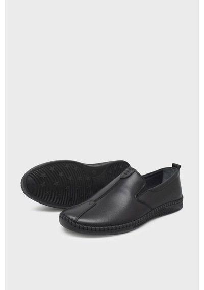 Castle Black 71101 Erkek Hakiki Deri Comfort Ayakkabı Siyah Siyah