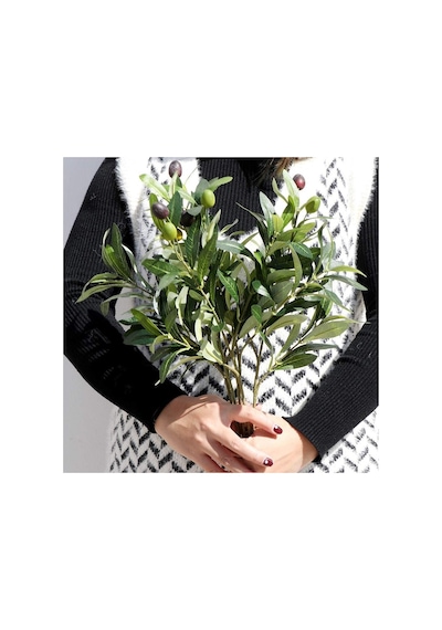 Yapay Zeytin Dalı 45cm 4 Meyveli Yapay Çiçek