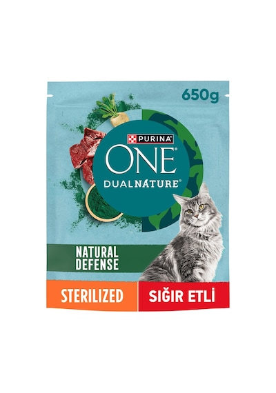 Purina One Dual Nature Sığır Etli Kısırlaştırılmış Kedi Maması 650 G - 3 Adet Tarı