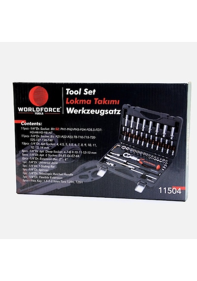 Worldforce Lokma Takımı 60 Parça S-ultra 1/4'' Uzatmalı Cırcır - 11504