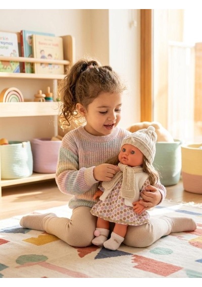 Lucia Girl Konuşan 35 Cm - Etkileşimli Kolları Bacakları Ve Kafası Et Kutulu Atkılı Oyuncak Bebek 79003860