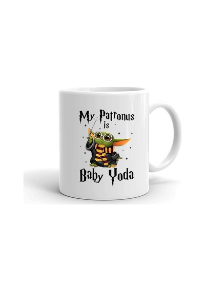 Baby Yoda Baskılı Seramik Kupa Beyaz