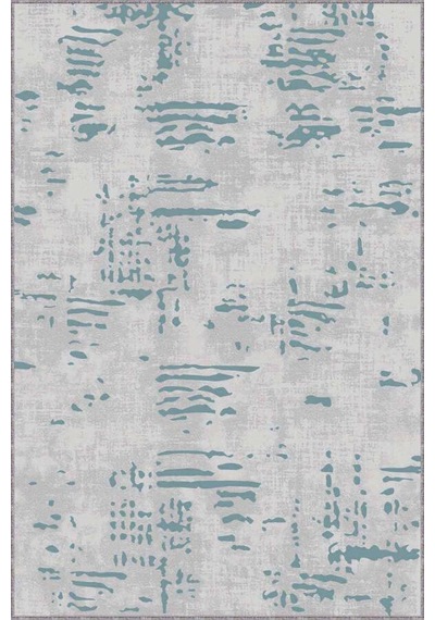 Turkuaz Vintage Kaymaz Taban Makinede Yıkanabilir Halı Dr007n11