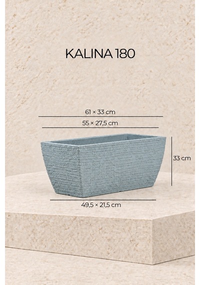 Bostann Dekoratif Saksı - Kalına 180 - 48l - Gri
