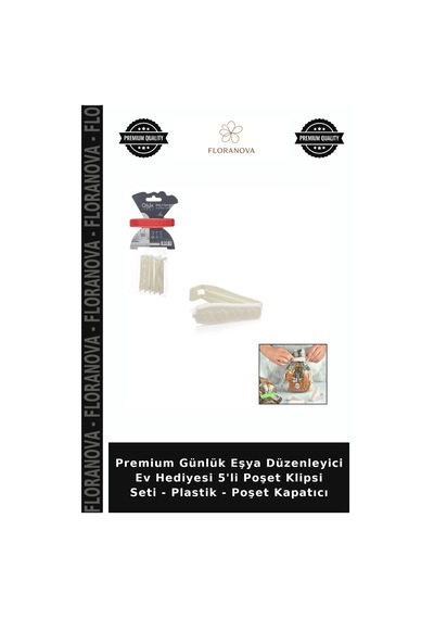 Premium Günlük Eşya Düzenleyici Ev Hediyesi 5'li Poşet Klipsi Seti - Plastik - Poşet Kapatıcı Çok Renkli