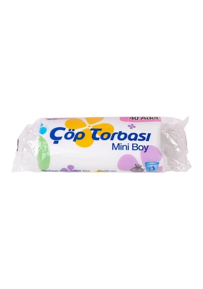 Canhome Beyaz Mini Küçük Boy 40x50 Cm. 30 Litre Çöp Torbası Poşeti - 40 Adetlik 5 Rulo