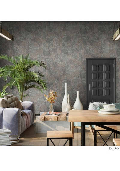 Adawall Vera 1513-5 Dekoratif Retro Kendinden Desenli Düz Sade Duvar Kağıdı