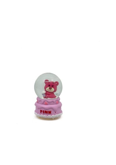 Işıklı Kar Küresi Pembe Ayıcık Cupcake 7 Cm