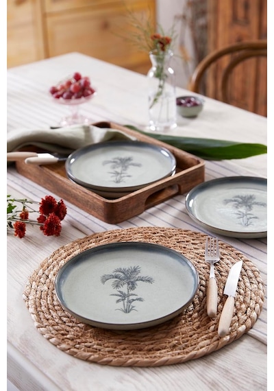 Porselen 4 Parça 21 Cm Pasta Tabağı 80795 Açık