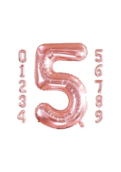 Rakam Folyo Balon 34 İnç 76-82 Cm Rose Gold, 5 Genel