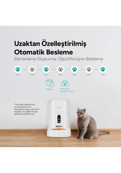Ttec Foodi Pro Full Hd Kameralı Çift Yönlü Görüşmeli Otomatik Kedi Köpek Besleyici 4 L