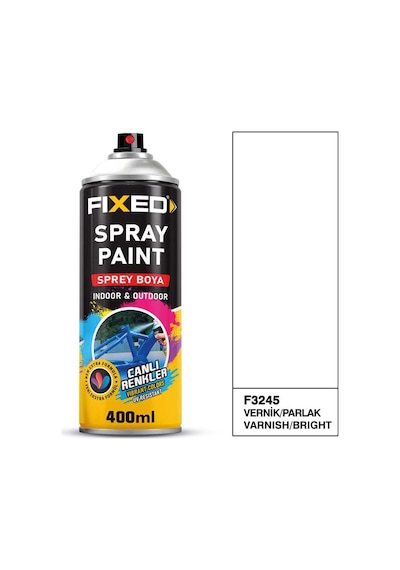 Sgs Fıxed Parlak Vernik Akrilik Sprey Boya 400 Ml F3245 Vernik Parlak