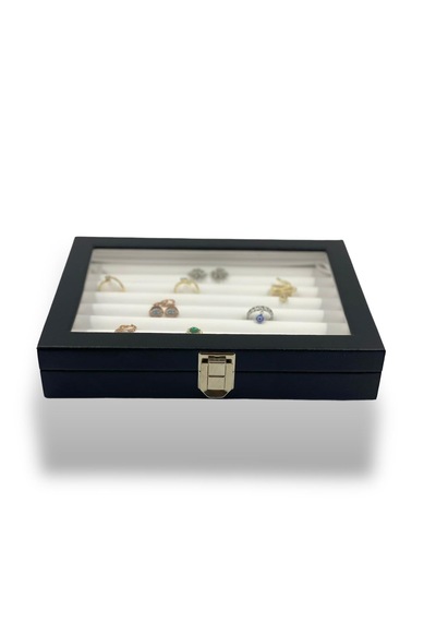 Richbox Sosis Model Yüzük Takı Kutusu 18x25cm Siyah İçi Beyaz