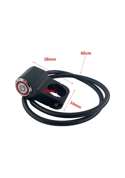 Motosiklet Led Far Aç Kapa Metal Anahtar Tekli Buton Swich 2 Modlu 1 Adet