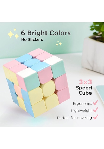 Speed Cupe Rubik Küp Zeka Küpü 3x3 Pastel Renkler Hız Küpü,fidget Oyuncak Seyahat Zeka Oyunu