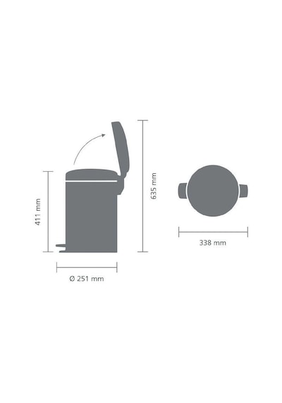 Brabantia Çöp Kovası Newicon Brillant Steel Pedallı Çöp Kutusu 12 Mat Krom