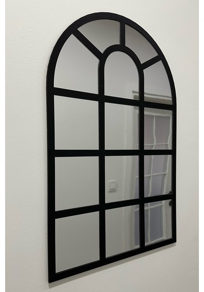 Pencere Ayna Siyah Renkli Mdf Üzeri Gümüş Aynalı Pleksi 40x60 Cm Siyah