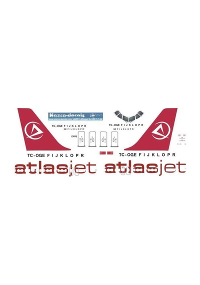 Nazca Decals Atj002b 1/144 Ölçek, Atlasjet A320 -new