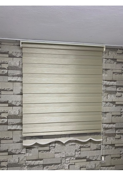 Bambu Krem Renk Zebra Perde (Etekli)