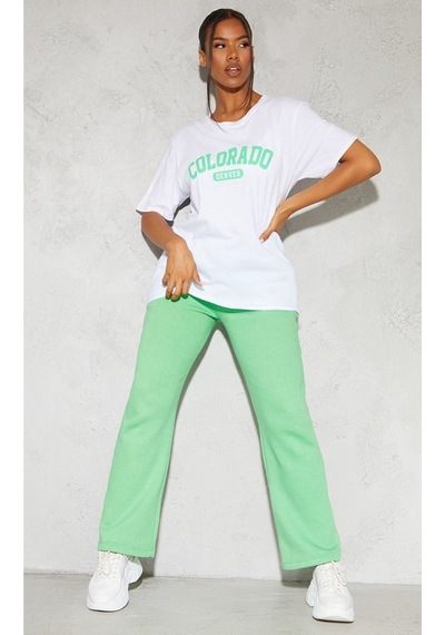 Beyaz Oversize Colorado T-shirt - Oversize Baskılı Beyaz