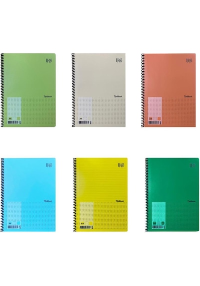 Umut U-DEEP A4 Spiralli Defter Pp. Kapak 60 Yp. Çizgisiz 6'LI