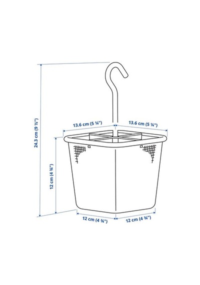 Ikea Uppdatera Çatal Bıçaklık, Antrasit, 12x12 Cm Çok Renkli