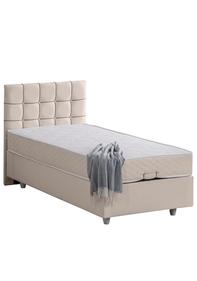 Tavira Tek Kişilik Baza Başlık Letto Yatak Seti - Krem 90 x 190