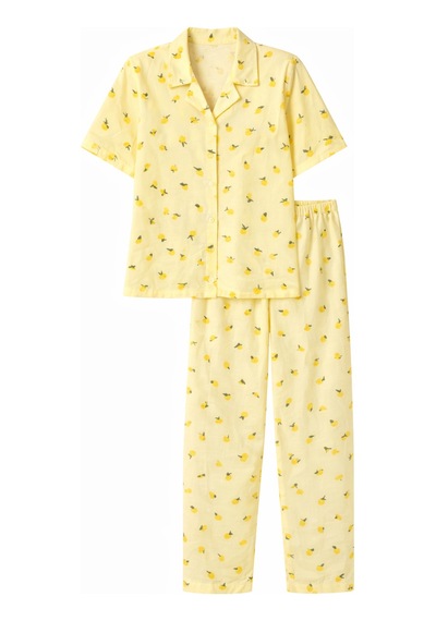 Free Beka Kadın Önden Düğmeli Devrik Yaka Kısa Kol Uzun Pantolon Desenli Pijama Takımı Sarı Free Beka Kadın Önden Düğmeli Devrik Yaka Kısa Kol Uzun Pantolon Desenli Pijama Takımı Sarı