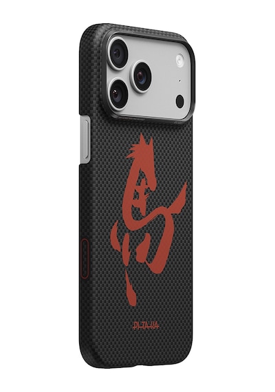 İphone 17 Pro Uyumlu Kılıf M-safe Özellikli Aramid Fiber Pitaka Horse Painting Serisi Kapak Siyah