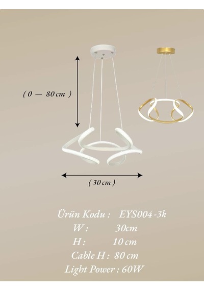 Ey Shop Eskitme Drone Model 3 Renk Kumandalı Led Avize Eskıtme Gold