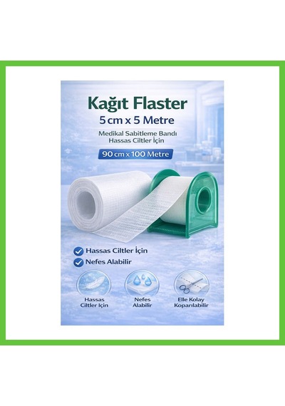 Bezos Kağıt Flaster 5 Cm X 5 M Medikal Sabitleme Bandı Hassas Ciltler İçin 1 Adet Dmc