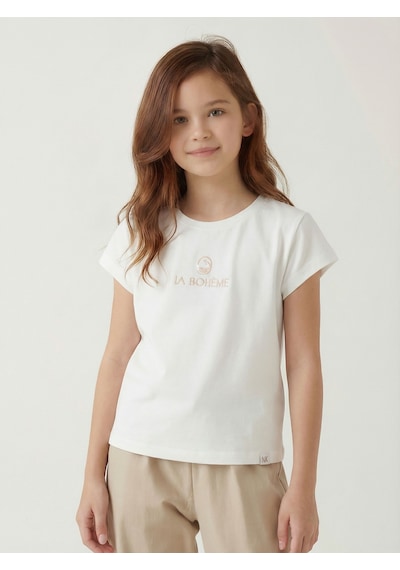 Xo Kids Kız Çocuk Tişort 8-14 Yaş 38302 Ekru
