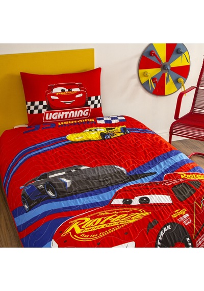 Taç Lisanslı Disney Cars Race Track Tek Kişilik Pamuk Complete Set 000000001000050003 Çok Renkli