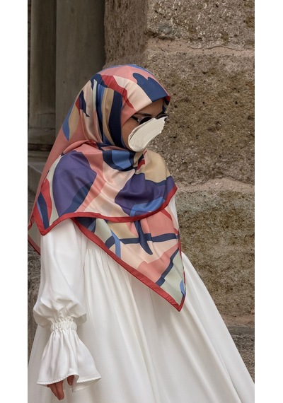 Qalortex Scarf Pamuklu Soft Rânâ Desen Eşarp-somon