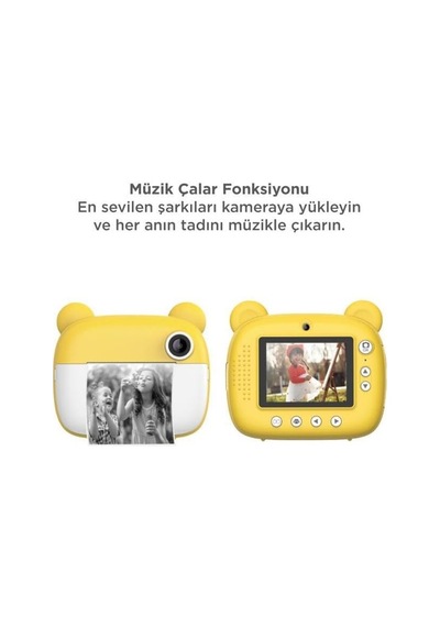 Torima Trm-cmr14 Sarı Dijital Video Kayıt Fotoğraf Çocuk Kamerası Anlık Termal Resim Kağıt Baskılı Yazıcı
