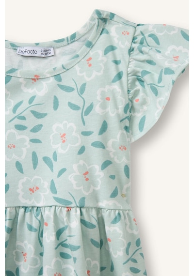 Defacto Desenli Askılı Elbise Kız Bebek H2176a526smgn1114 Yeşil-gn1114