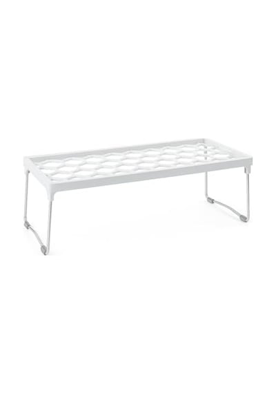 Mini Dikdörtgen Raf Düzenleyici Pratik Mutfak & Dolap Organizeri, Katlanabilir Metal Ayaklı Dayanıklı Raf 30x15x14 Cm
